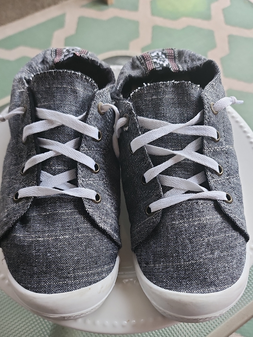 Kids Gray Canvas Lace-Up Sneakers